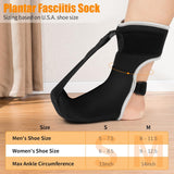 Plantar Fasciitis Night Splint Sock Upgraded Plantar Fasciitis Brace with Support Plate for Women Men for Achilles Tendonitis Foot Drop Heel Spur Pain Relief Black (Small)