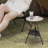 folding desk,Foldable Picnic Table Camping Folding Table,Outdoor Round Table Small Tea Coffee Table,Lightweight Beach Table Patio Dining Side Table,Fishing Tent Garden Table with Mesh Pocket