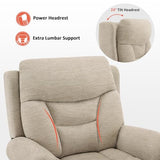 MCombo Triple Motor Power Lift Recliner Chair with Massage and Lumbar&seat Heating, Rolled Arms, Adjustable Headrest for Elderly People, Fabric 7888 (Coffee, Medium)