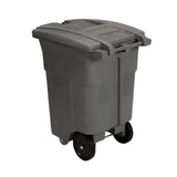 Toter 96 gal. Graystone Document Trash Can with Wheels and Hasp Lock (2 Standard Caster, 2 Stationary Wheels)