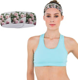 Sweatband Sports Headbands for Women Flowers on White Table Headband Stretchy Head Bands Moisture Wicking Workout Headband Fashionable Hairbands for Workout Yoga Running Gym Unisex Hairband