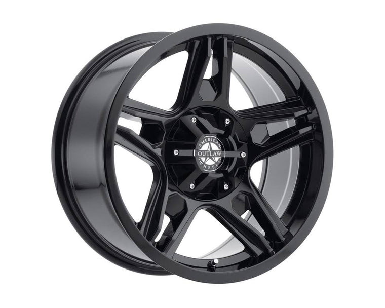 American Outlaw Wheels 124-2983GB Lonestar Full Painted Gloss Black Wheel 20×9 6×139.7 10mm