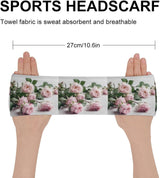 Sweatband Sports Headbands for Women Flowers on White Table Headband Stretchy Head Bands Moisture Wicking Workout Headband Fashionable Hairbands for Workout Yoga Running Gym Unisex Hairband