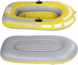 Inflatable Kayak Boat, Heavy Duty Inflatable Canoe Yellow Inflatable Kayak with Two Paddle Mounts Double Valve Design for 2 Person PVC Air Boat