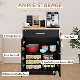 Shintenchi Kitchen Island Cart with Storage,Rolling Side Table on Wheels with Large Worktop, Cabinet,Towel Rack and Drawers for Kitchen,Dinning Room, White