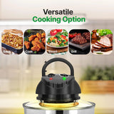 18 Quart Convection Countertop Air Fryer – See through Glass for Best Cooking Results – Air Fryer, Roaster, Bake, Grill, Steam & Roast – Includes Glass Bowl, Broil Rack & Toasting Rack
