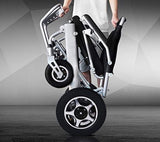 Fold & Travel Lightweight Motorized Electric Power Wheelchair Scooter, Aviation Travel Safe Electric Wheelchair Foldable Heavy Duty Power Wheel Chair