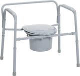 Drive Medical 11117N-1 Bariatric Commode Chair for Toilet with Arms, Gray