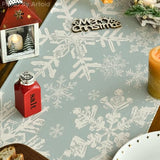 Artoid Mode Navy Blue Snowflakes Christmas Table Runner, Seasonal Winter Holiday Kitchen Dining Table Decoration for Home Party Decor 13×72 Inch