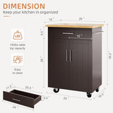 Shintenchi Kitchen Island Cart with Storage,Rolling Side Table on Wheels with Large Worktop, Cabinet,Towel Rack and Drawers for Kitchen,Dinning Room, White