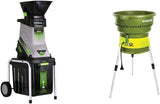 Earthwise GS70015 15-Amp Garden Corded Electric Chipper, Collection Bin