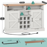 YITAHOME Buffet Cabinet, 47 Farmhouse Coffee Bar with Power Outlet, Floating Shelves, Multi-Functional Storage Sideboard Cabinet for Kitchen and Living Room (Rustic Brown)