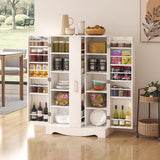 47?? Kitchen Pantry Cabinet with Drawer, Pantry Storage Cabinet with Adjustable Shelves, White Kitchen Pantry Storage Cabinet, Buffet Cupboards Sideboard for Home Office Use