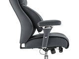 Realspace Modern Comfort Series Keera Bonded Leather Mid-Back Chair, Gray/Chrome, Silver