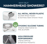 HammerHead Showers? Solid Metal LOW FLOW Handheld Shower Head with Hose and Brass Holder – OIL RUBBED BRONZE ?C Water Saving 1.75 GPM Detachable Shower Head – Adjustable Shower Wand Bracket & 6ft Hose