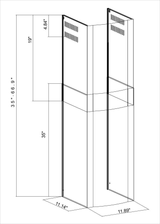 Winflo Stainless Steel Chimney Extension (Up to 11 ft. Ceiling) for Wall Mount Range Hood, Silver