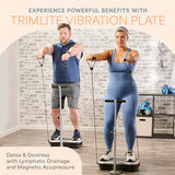 Lifepro TrimLite Vibration Plate Exercise Machine with Handlebars ?C Whole Body Vibration Machine, Ideal Lymphatic Drainage Massager ?C 99 Speed Levels, Bluetooth Speaker, Resistance Bands & Remote