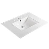 Empire Industries Unique 31×22 W x 22×22 L Ceramic Vanity Top in White (Single Hole)