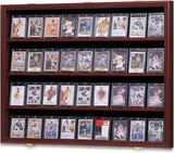 35 Graded Sports Card Display Case – Baseball Card Display Frame with UV Protection Clear View Lockable Wall Cabinet for Basketball Collectible Trading Card Black Finish