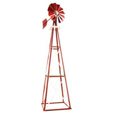 Outdoor Water Solutions 12-Foot Red and White Powder Coated Backyard Windmill