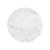 Modway Lippa 20 Round Artificial Marble Side Table in White White