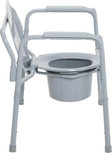 Drive Medical 11117N-1 Bariatric Commode Chair for Toilet with Arms, Gray