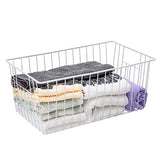 Freezer Wire Baskets, Kitchen Storage Organizer Bins for Chest and Upright Freezer, Refrigerator Dividers Containers with Handles – Pearl White (3)