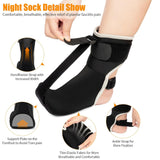 Plantar Fasciitis Night Splint Sock Upgraded Plantar Fasciitis Brace with Support Plate for Women Men for Achilles Tendonitis Foot Drop Heel Spur Pain Relief Black (Small)