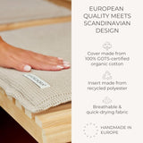 SAUNASOFA? Sauna Mat & Pillow Set ?C 2 Seater Sauna seat Cushion with Pillow ?C Heat-Resistant Sauna kit for Infrared & Finnish saunas in Grey
