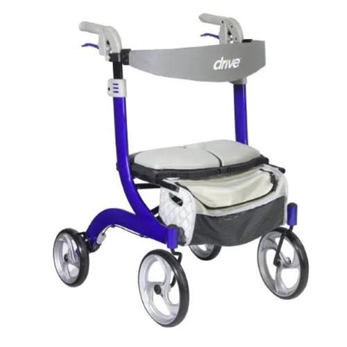 Drive Medical RTL10266BL-HS Nitro DLX Euro Style Walker Rollator, Sleek Blue