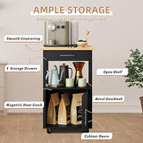 Shintenchi Kitchen Island Cart with Storage,Rolling Side Table on Wheels with Large Worktop, Cabinet,Towel Rack and Drawers for Kitchen,Dinning Room, White