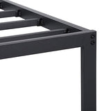 PrimaSleep 18 Inch Tall Heavy Duty Steel Slat Bed Frame/Anti-Slip Support/Easy Assembly Mattress Foundation/No Noise/No Box Spring Needed/Full/Black