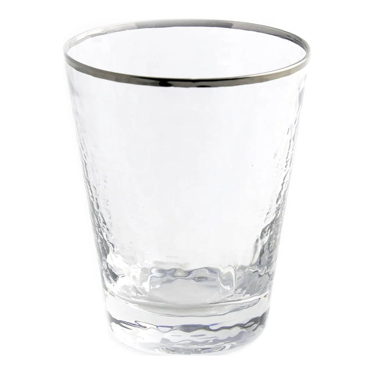 Split P Metallic Rim Double Old Fashioned Set – Silver