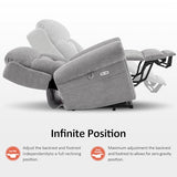 MCombo Triple Motor Power Lift Recliner Chair with Massage and Lumbar&seat Heating, Rolled Arms, Adjustable Headrest for Elderly People, Fabric 7888 (Coffee, Medium)