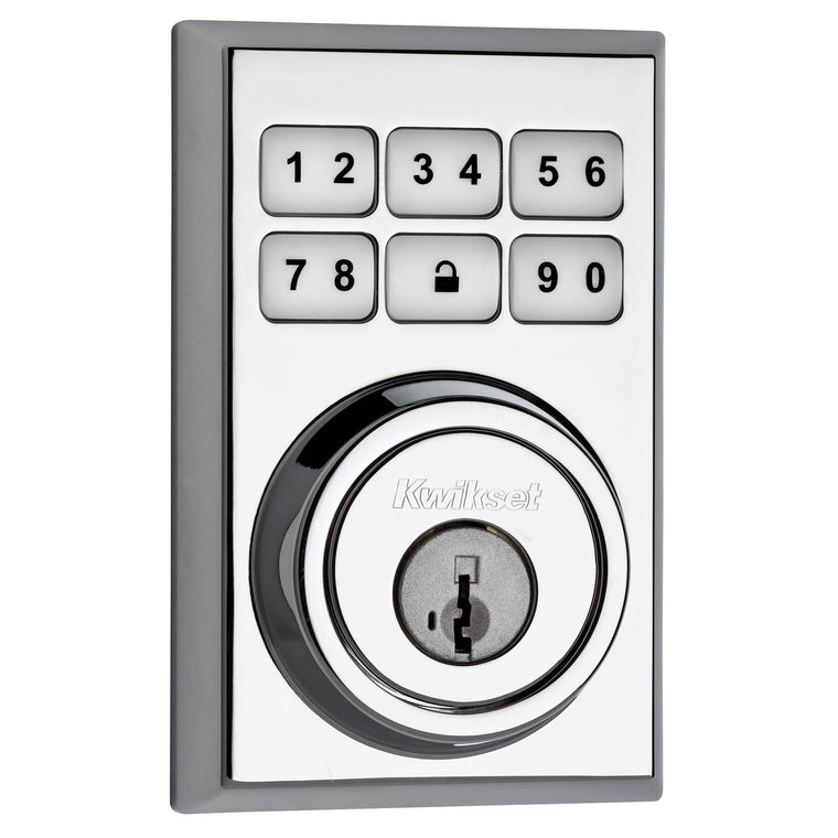 Kwikset 99090-022 SmartCode Electronic Deadbolt Featuring SmartKey, Polished Chrome