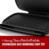 George Foreman 9-Serving Basic Plate Electric Grill and Panini Press, 144-Square-Inch, Platinum, GR2144P