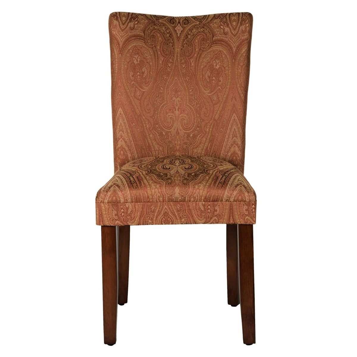 HomePop Parsons Red/Gold Damask Dining Chair