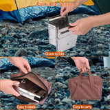Folding Wood Burning Camp Stove, iMounTEK Small Portable Stainless Steel Backpacking Stove Outdoor Cooking Tents Heating Hiking Survival, Mini BBQ Stove with Carry Bag