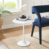 Modway Lippa 20 Round Artificial Marble Side Table in White White
