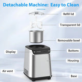 KISSAIR Upright Ice Cream Maker, Homemade Ice Cream Maker for Kids, Stainless Steel Machine with LED Display, 3 Modes for Gelato, Frozen Yogurt, Sorbet, 1.5L