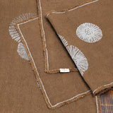 Cheyenne Burlap Linen Table Runner ?C Hand Printed ?C 100% Linen ?CFringed Edge- Prewashed, Pre-shrunk, and Machine Washable ?C Chocolate Brown (14X36, White Dandelion)