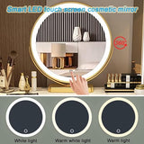 Dressing Table Bedroom Dresser Modern Dressing Table with Adjustable LED Lighted Mirror and Storage Drawer – 3 Color Lighting Modes,Makeup, Storage