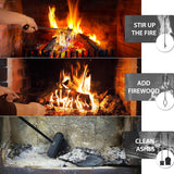 Parts & Accessories 5-Piece Fireplace Tools Set, 32 Inch Wrought Iron Fireplace Accessories Includes Fire Poker, Shovel, Brush, Tong, and Stand, Easy to Assemble