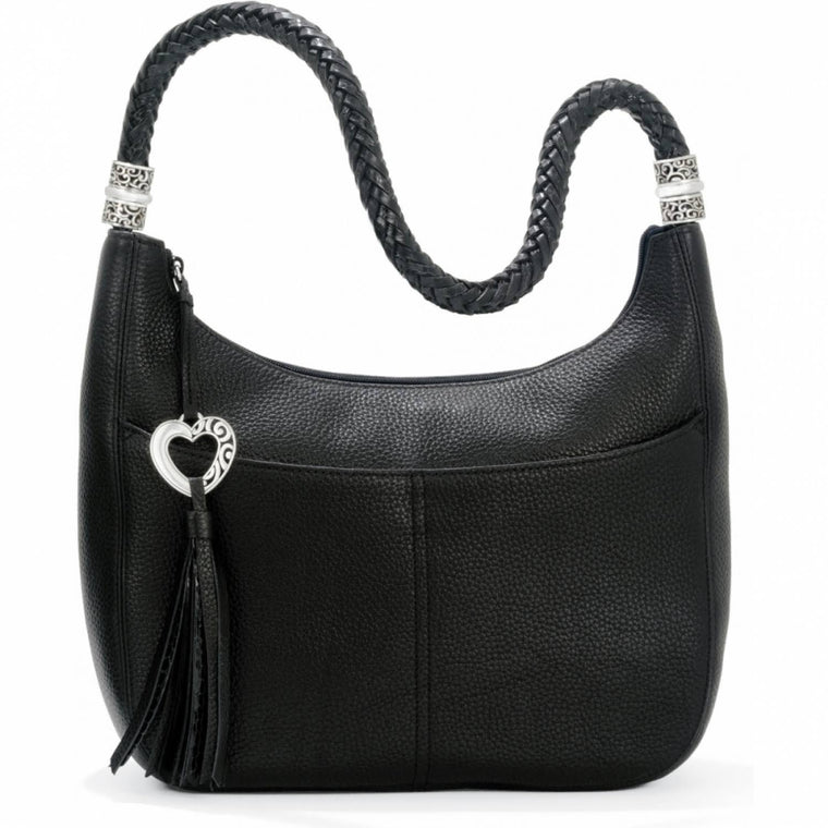 Brighton Barbados Ziptop Hobo -Black