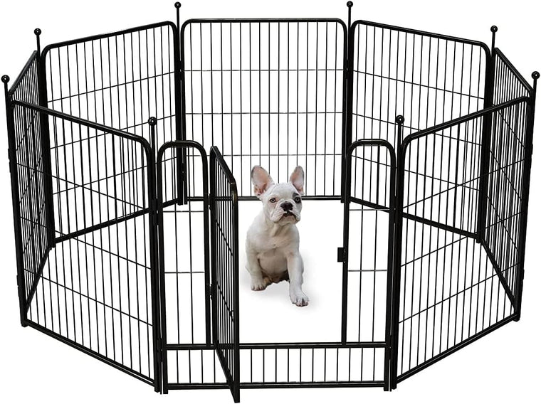 FXW Dog Pen Playpen, 8/32 Panels Pet Fence Playpen Gate Cage Kennel Indoor Outdoor Yard RV Camping for Puppies Small/Medium/Large Dogs, 32 Height