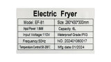 1600W Electric Deep Fryer, Stainless Steel Countertop Fryer Large Capacity, Thickening Multi-functional Fryer Commercial Single-chamber 2.5 Gallon