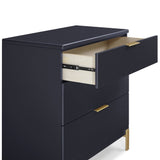 Delta Children Hendrix 3 Drawer Dresser in Bianca White/Bronze