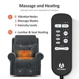 MCombo Triple Motor Power Lift Recliner Chair with Massage and Lumbar&seat Heating, Rolled Arms, Adjustable Headrest for Elderly People, Fabric 7888 (Coffee, Medium)