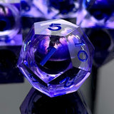 Sharp Edge Resin DND Dice Set Handmade Quicksand Liquid 7 Pcs Polyhedral RPG Dice with Box for Dungeons and Dragons Gifts D and D Role Playing Dice Games (Styles 12 Quicksand Blue)