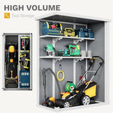 DWVO 5x3ft Resin Outdoor Storage Shed with Floor, Waterproof Lockable Storage Shed with Window, Plastic Outside Tool Storage for Garden, Backyard, Patio, Lawn, Gray